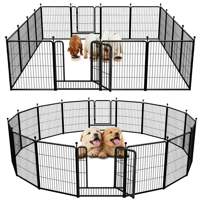Dog Playpen Designed for Camping, Yard, 32" Height for Small/Medium Dogs, 16 Panels