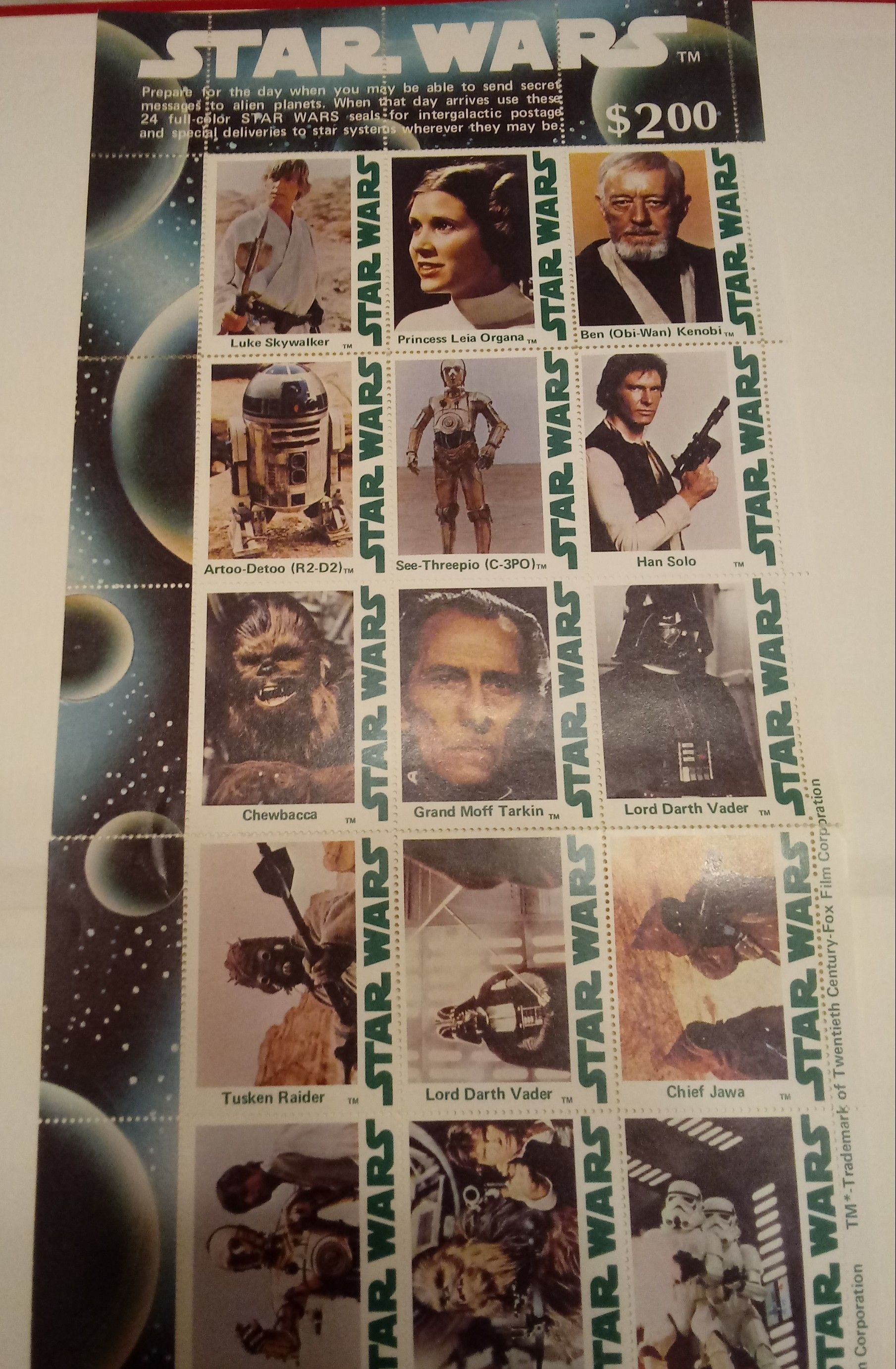 Vintage Star Wars Stamps