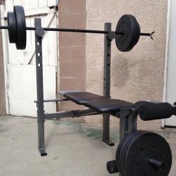Bench Press With Bar And 100lbs In Weights New In Box 