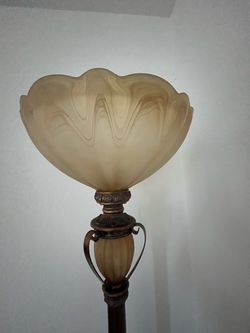 Torchiere Floor Lamp with Glass Bowl Shade
