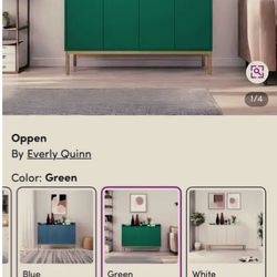 Hunter green metal Sideboard/ storage cabinet