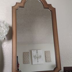 Mirror Wood Frame/ Gold Paint