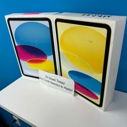 Apple iPad 10th Generation Tablet New -PAYMENTS AVAILABLE-$5 Down Today 