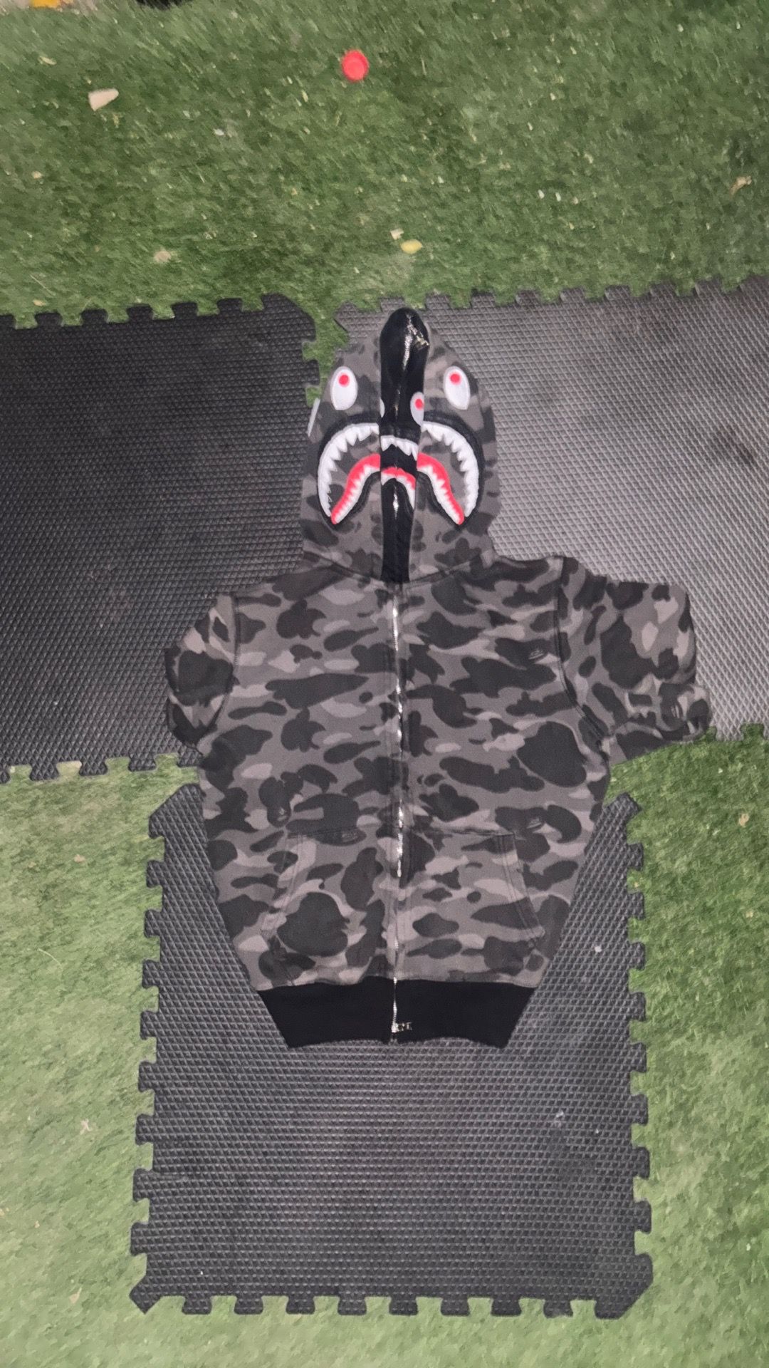 Bape hoodie,gray outside and black inside size L