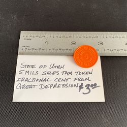 Utah Sales Tax Token, Fractional Cent