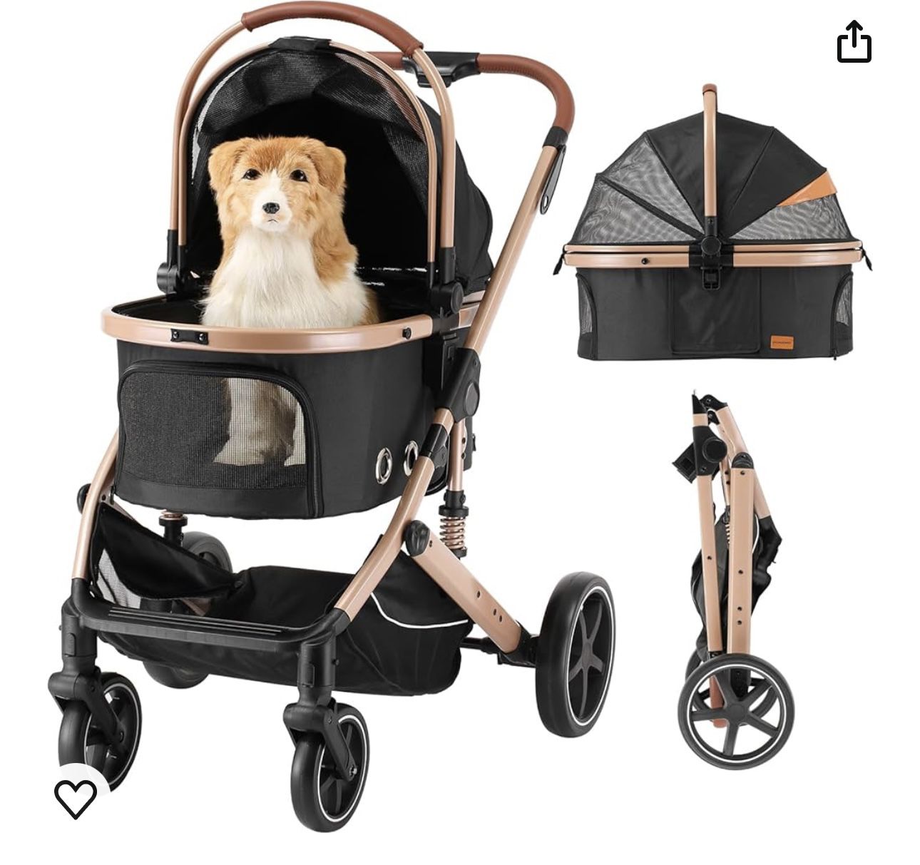 Luxury Pet Stroller for Small to Medium Dogs