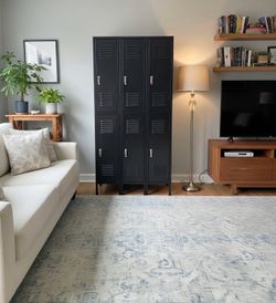 Black Metal 6-Door Double-Tier Lockers