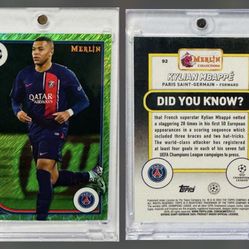 2023-24 Merlin UEFA Club Competitions - Kylian Mbappé - Neon Green Shimmer Refractor /399