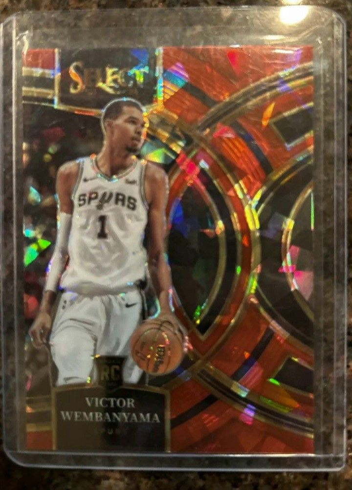 Really Nice 2023-24 Select Victor Wembanyama Red Cracked Ice Rookie Card INVESTMENT 
