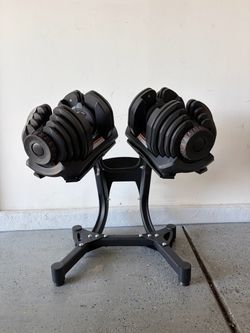 90 lb Adjustable Dumbbells + Stand