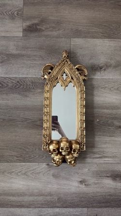 Christian Siriano Gold Mirror with Skulls