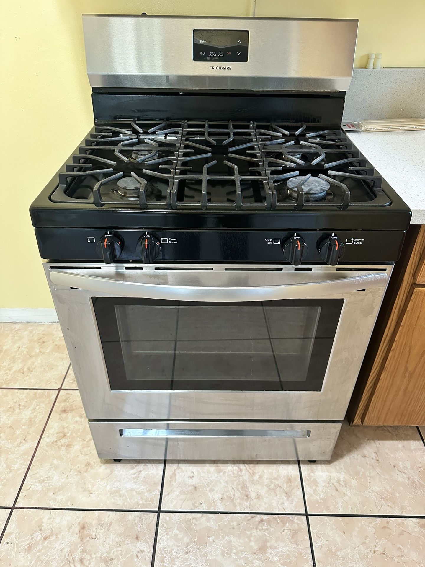 Stainless Steel With Black Stove