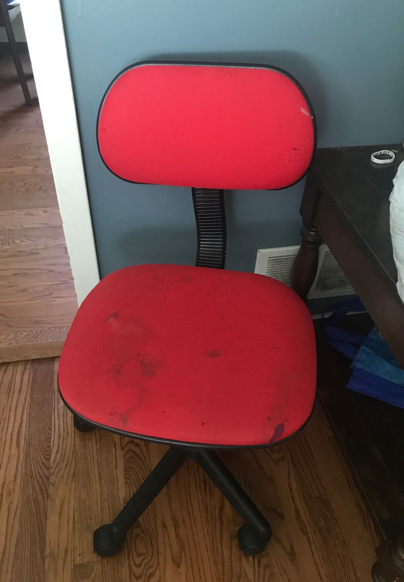 Free red desk chair.