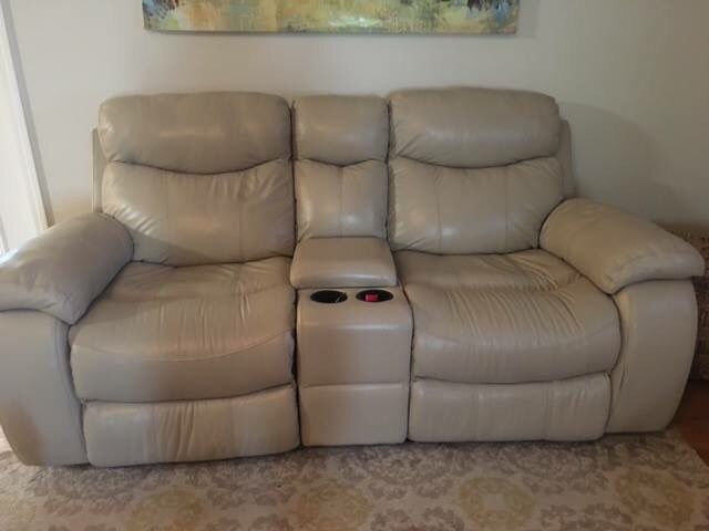 Havertys Leather Power Reclining Sofa