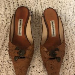 Manolo Blahnik Leather Heels Brown Size9