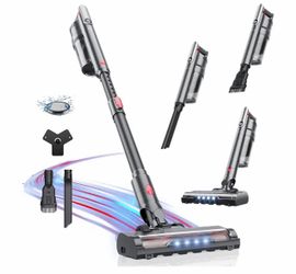 RONEAIR Cordless Vacuum Cleaner, 50KPa Powerful Suction Stick Vacuum Cordless with Anti-Tangle Brush, Lightweight Rechargeable Handheld Vacuum for Har