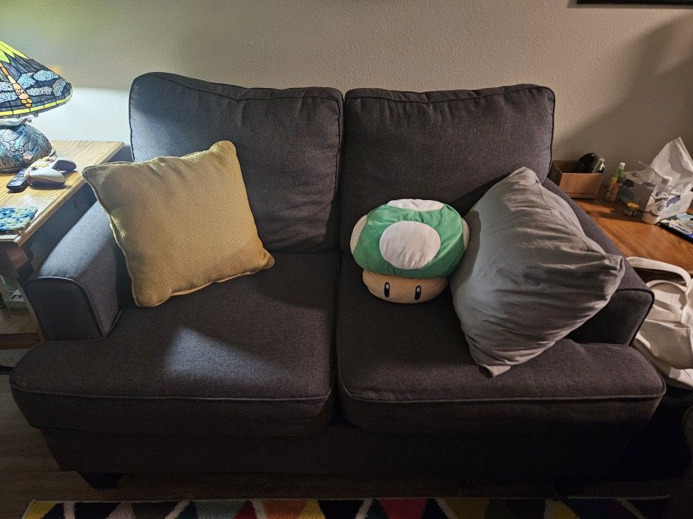 Gray loveseat
