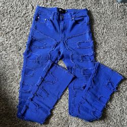 Royal Blue Guapi Stacked jeans 