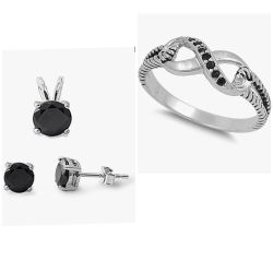 Sterling Silver & Black Jewelry Bundle