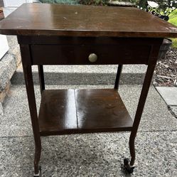 Vintage Metal Typewriter Desk on Casters