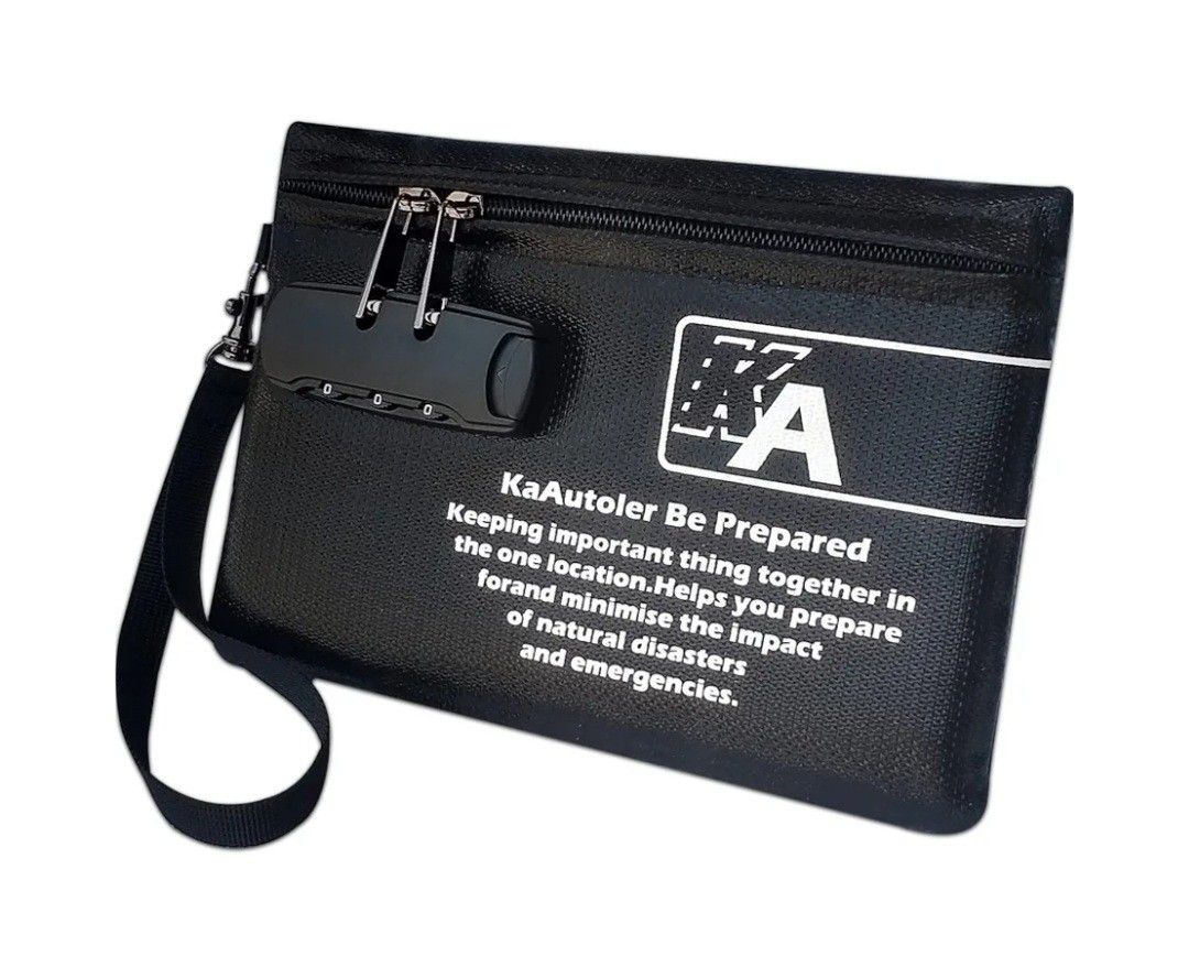 Lockable Fire Retardant Money Bag - Waterproof Money Bag
