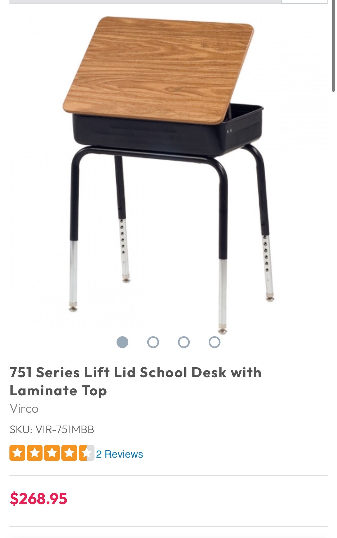 Lift Lid School Desk with Laminate Top