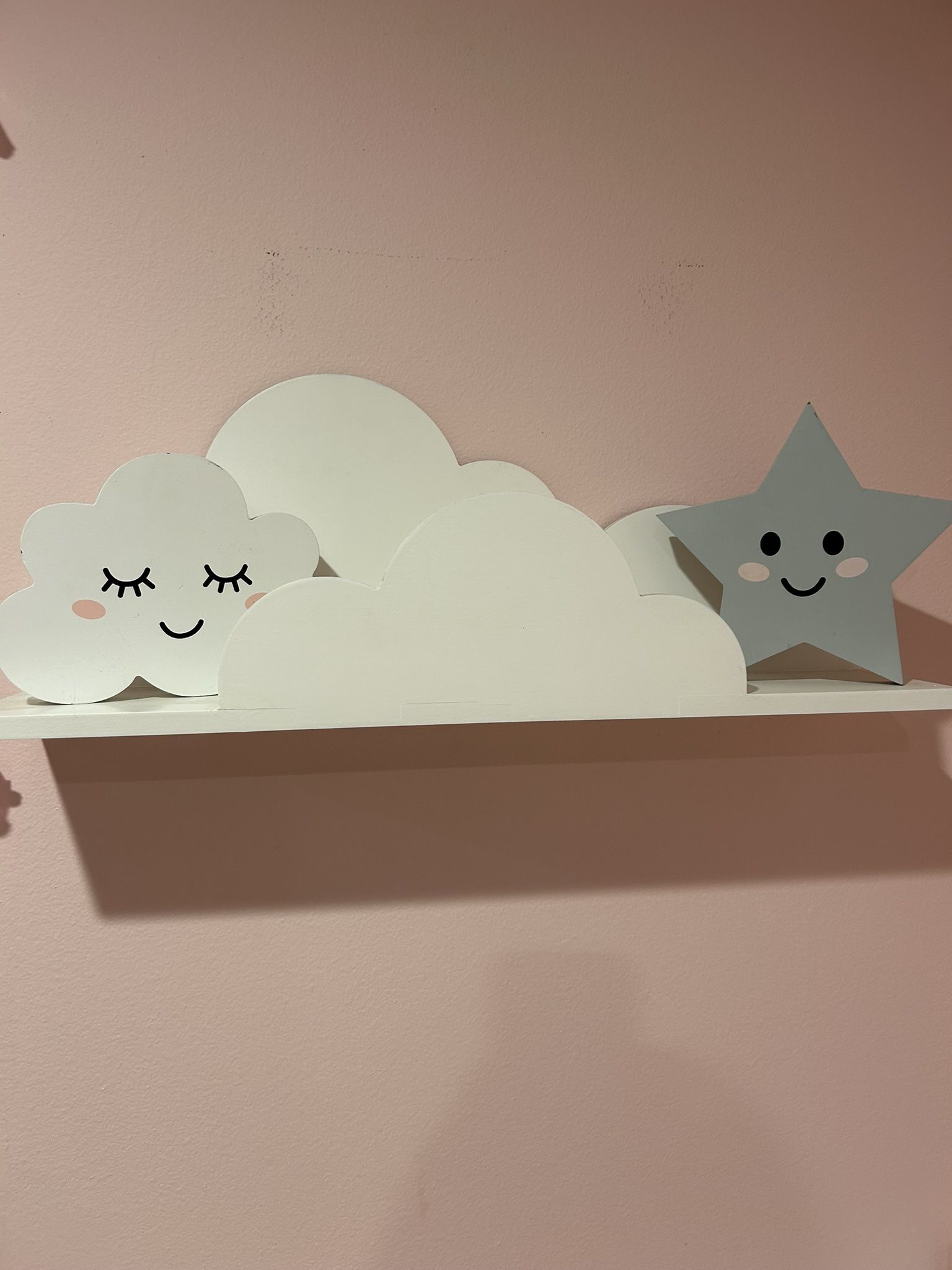 Nursery Baby Cloud Shelf with Cloud and Star