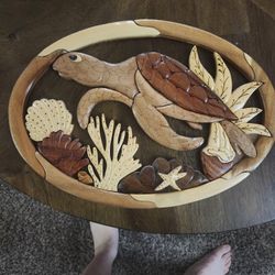 Wooden Sea Turtle Wall Art