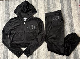 Juicy couture black velour outfit NEW SIZE XL