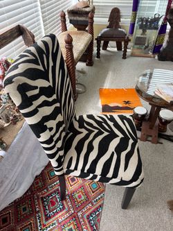 Zebra Print Upholstered Accent Chair