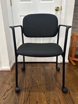 NEW - HON Black Fabric Stacking Guest Chairs with Arms
