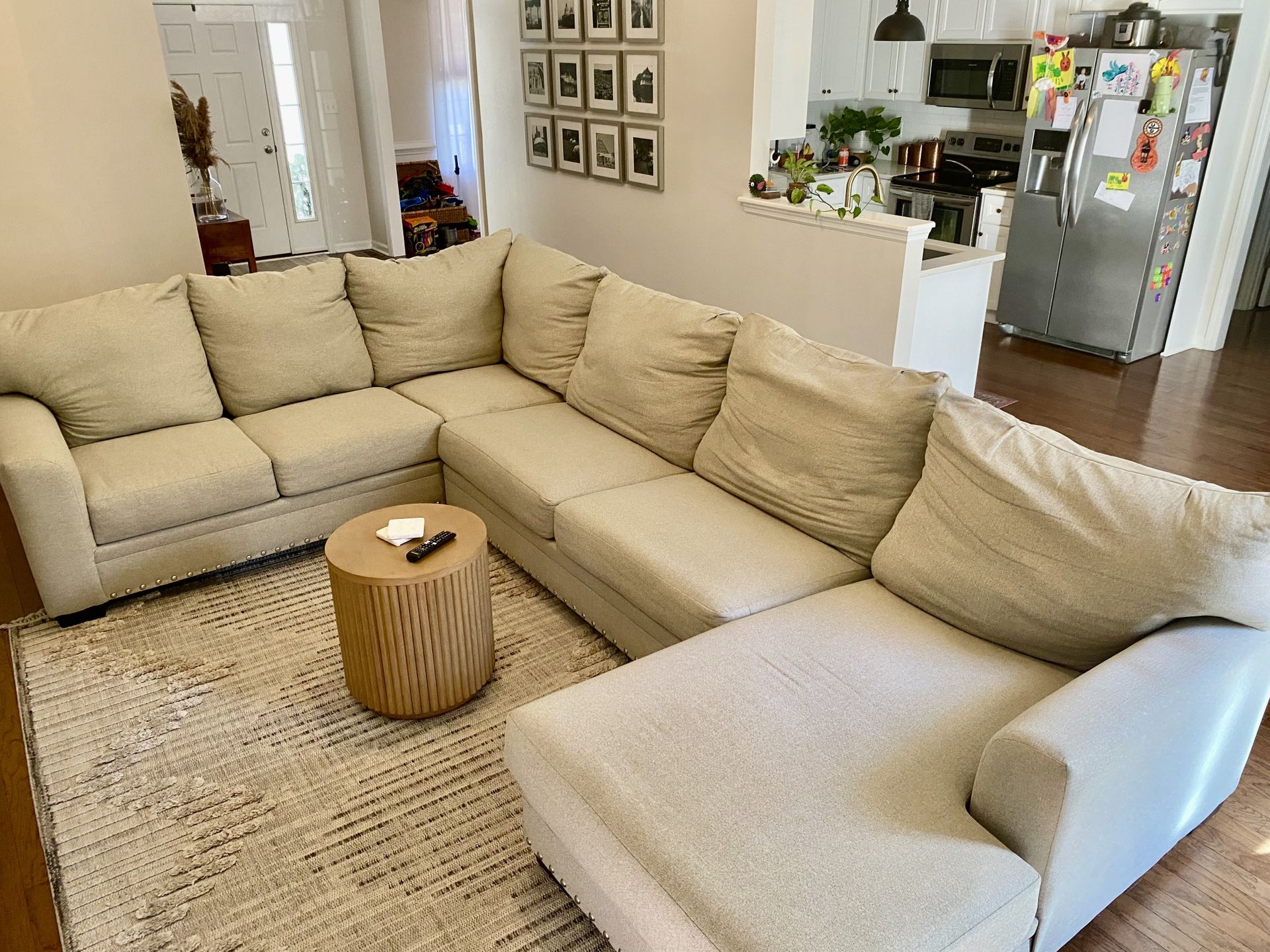 Like New Large Neutral Sectional Sofa