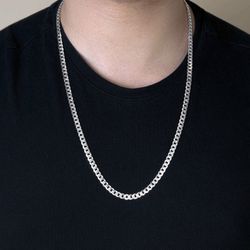 Diamond Cut Solid Sterling Silver 6 mm Chain 