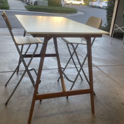 IKEA FANBYN  Bar Table & 3 FRANKLIN Foldable Bar Stool 