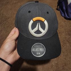 Overwatch Hat Cap Snap Back Mens Gray Logo Print Adjustable Embroidered