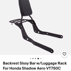 Sissy bar with luggage rack