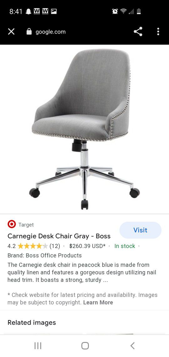 Grey Swivel,  Adjustable,  Reclining Office / Vanity Chair