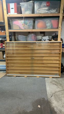 Wall Mounted Display Case W/ Sliding Glass Doors
