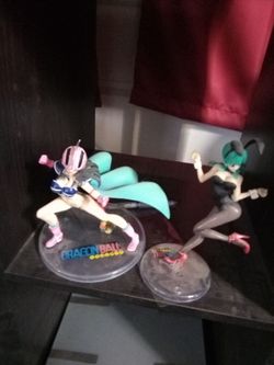 Chi chi and Bulma statue figures