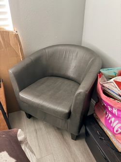 Gray Leather Chair