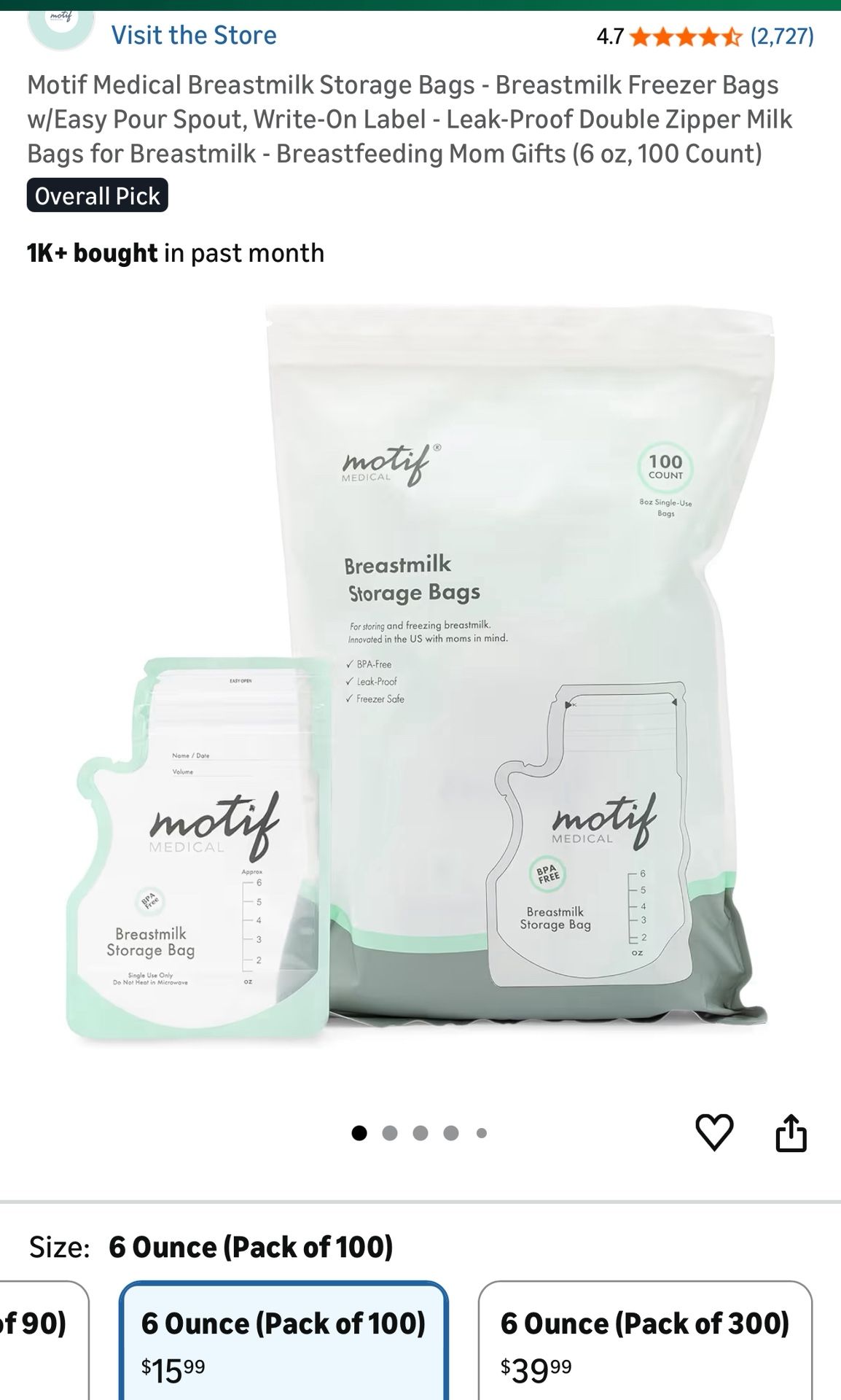 Breastmilk Storage Bags