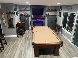 Older 8ft single slate pool table