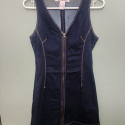 American Rag Cie Dark Blue Stretchable Cotton Denim Top Zipper Front, Size 0