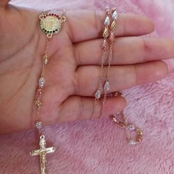 Gold Plated Rosary/Rosario De Oro Laminado