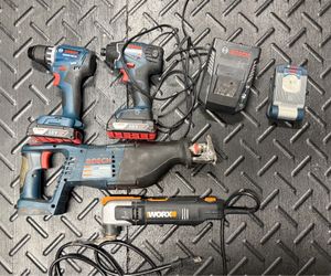 Bosch 18V Power Tool Set with Worx Multi-Tool