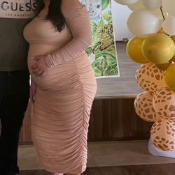 SHEIN maternity baby shower dress