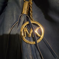Micheal Kors Blue Leather Shoulder Bag Large 