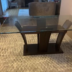 Dining Glass Table With Eight Chairs