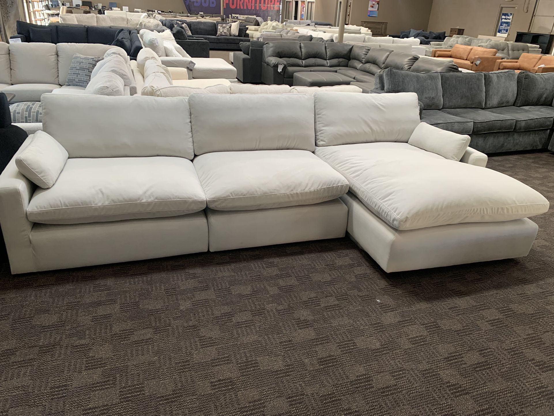 Cream White Feather Down Sectional