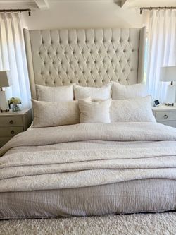 Tufted Wingback Cal King Bed Frame
